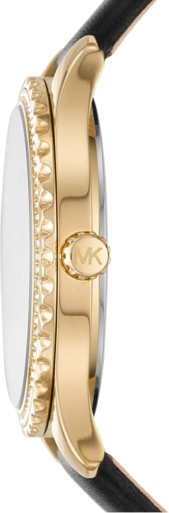  Shop Authentic Michael Kors Layton Three Hand Mother of Pearl Black Dial Black Leather Strap Watch For Women - MK2911 - Luxxuri