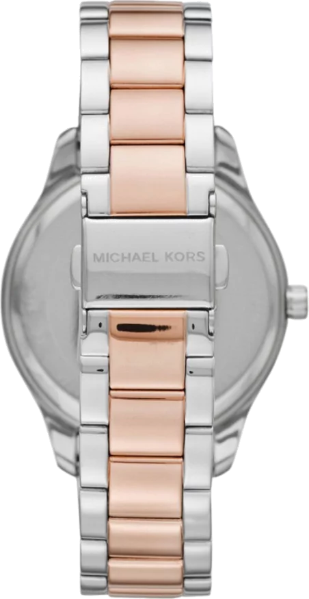  Shop Authentic Michael Kors Layton Three Hand Mother of Pearl White Dial Two Tone Steel Strap Watch For Women - MK6849 - Luxxuri
