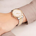  Shop Authentic Michael Kors Layton Three Hand Mother of Pearl White Dial Two Tone Steel Strap Watch For Women - MK6849 - Luxxuri