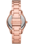 Michael Kors Layton Three Hand Red Dial Rose Gold Steel Strap Watch For Women - MK6893