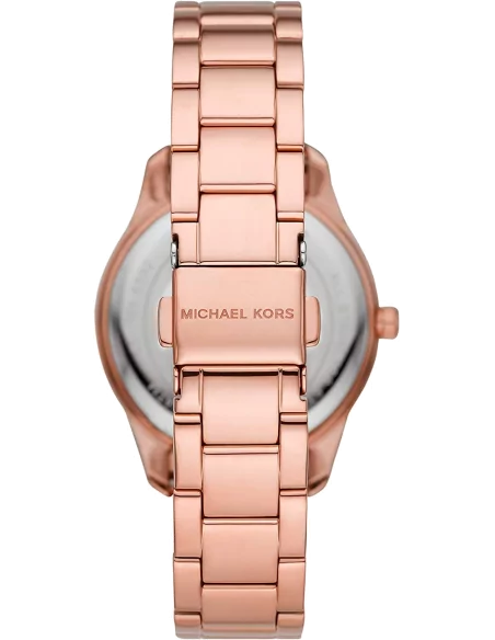  Shop Authentic Michael Kors Layton Three Hand Red Dial Rose Gold Steel Strap Watch For Women - MK6893 - Luxxuri