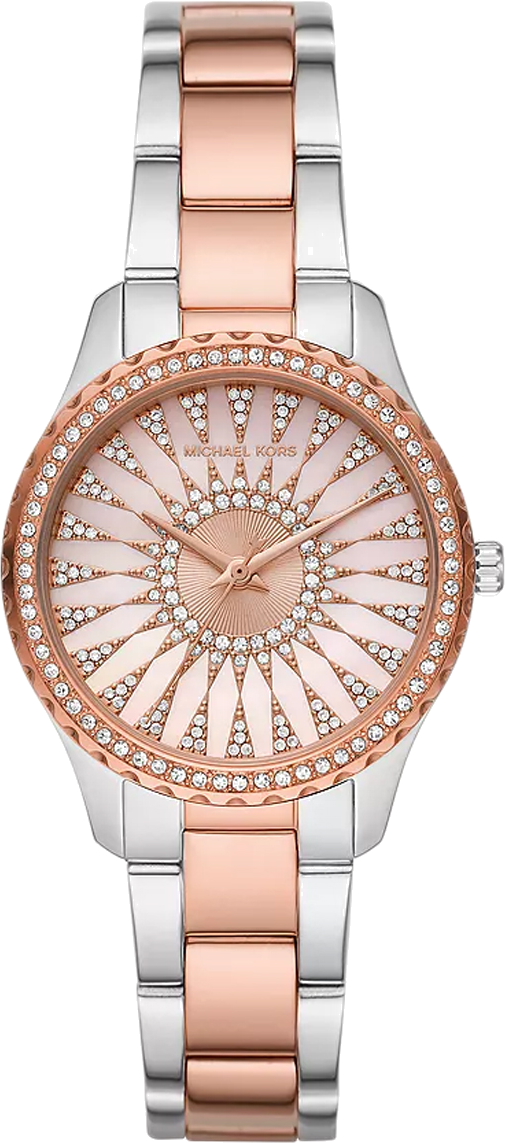  Shop Authentic Michael Kors Layton Three Hand Pink Dial Two Tone Steel Strap Watch For Women - MK6894 - Luxxuri