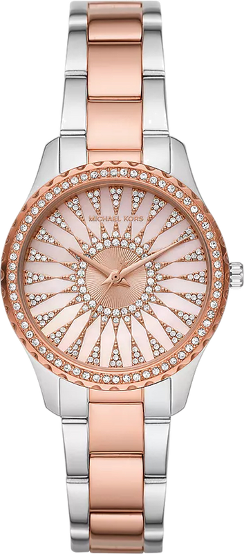  Shop Authentic Michael Kors Layton Three Hand Pink Dial Two Tone Steel Strap Watch For Women - MK6894 - Luxxuri