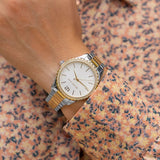  Shop Authentic Michael Kors Layton Quartz Silver Dial Two Tone Steel Strap Watch For Women - MK6899 - Luxxuri