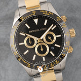  Shop Authentic Michael Kors Layton Chronograph Black Dial Two Tone Steel Strap Watch For Men - MK8784 - Luxxuri