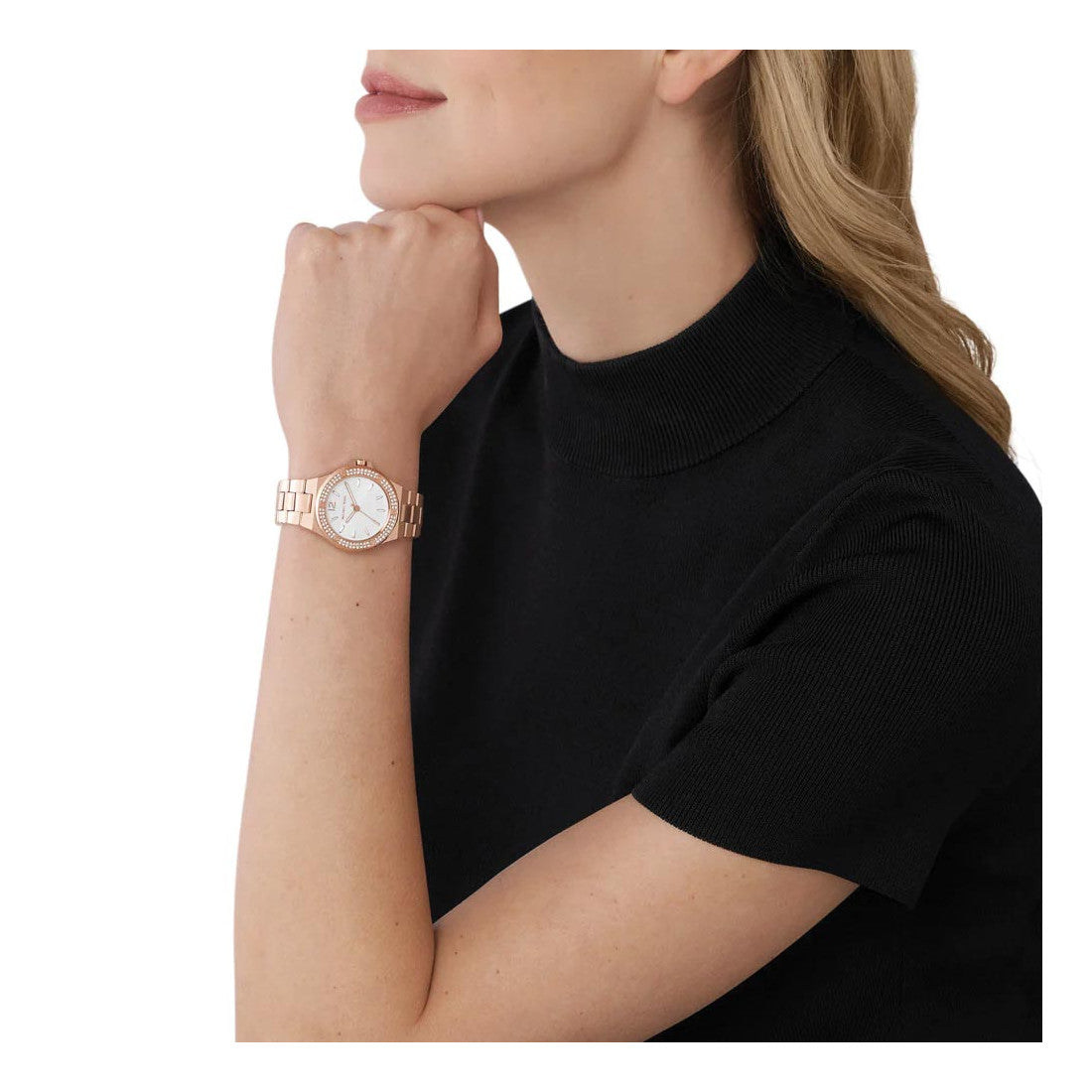  Shop Authentic Michael Kors Lennox Three-Hand Silver Dial Gold Steel Strap Watch For Women - MK7278 - Luxxuri