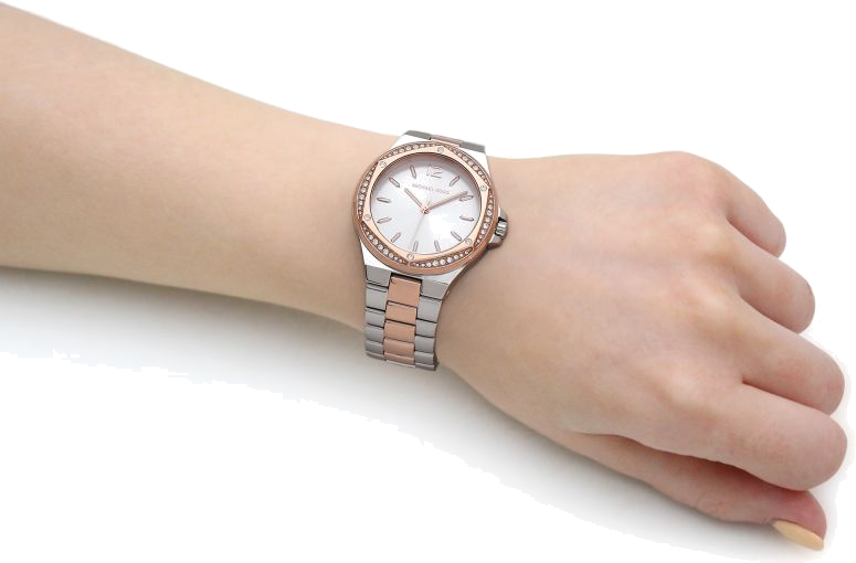 Michael Kors Lennox Three Hand Quartz Silver Dial Two Tone Steel Strap Watch For Women - MK6989