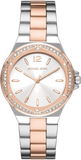  Shop Authentic Michael Kors Lennox Three Hand Quartz Silver Dial Two Tone Steel Strap Watch For Women - MK6989 - Luxxuri