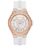  Shop Authentic Michael Kors Lennox Three-Hand Crystals Dial White Silicone Strap Watch For Women - MK7248 - Luxxuri
