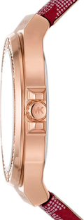  Shop Authentic Michael Kors Lennox Three Hand Silver Dial Red Leather Strap Watch For Women - MK7308 - Luxxuri