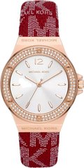  Shop Authentic Michael Kors Lennox Three Hand Silver Dial Red Leather Strap Watch For Women - MK7308 - Luxxuri