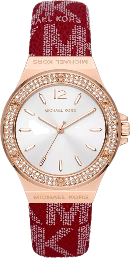  Shop Authentic Michael Kors Lennox Three Hand Silver Dial Red Leather Strap Watch For Women - MK7308 - Luxxuri