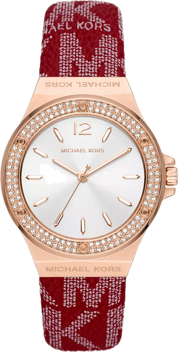  Shop Authentic Michael Kors Lennox Three Hand Silver Dial Red Leather Strap Watch For Women - MK7308 - Luxxuri