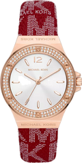  Shop Authentic Michael Kors Lennox Three Hand Silver Dial Red Leather Strap Watch For Women - MK7308 - Luxxuri