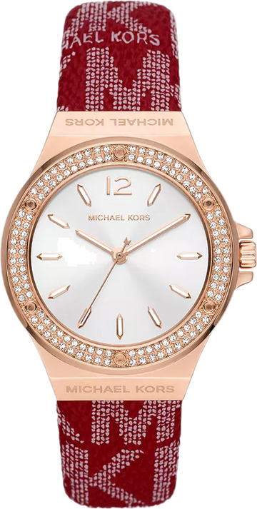  Shop Authentic Michael Kors Lennox Three Hand Silver Dial Red Leather Strap Watch For Women - MK7308 - Luxxuri