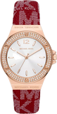  Shop Authentic Michael Kors Lennox Three Hand Silver Dial Red Leather Strap Watch For Women - MK7308 - Luxxuri