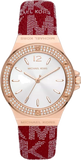  Shop Authentic Michael Kors Lennox Three Hand Silver Dial Red Leather Strap Watch For Women - MK7308 - Luxxuri