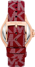  Shop Authentic Michael Kors Lennox Three Hand Silver Dial Red Leather Strap Watch For Women - MK7308 - Luxxuri