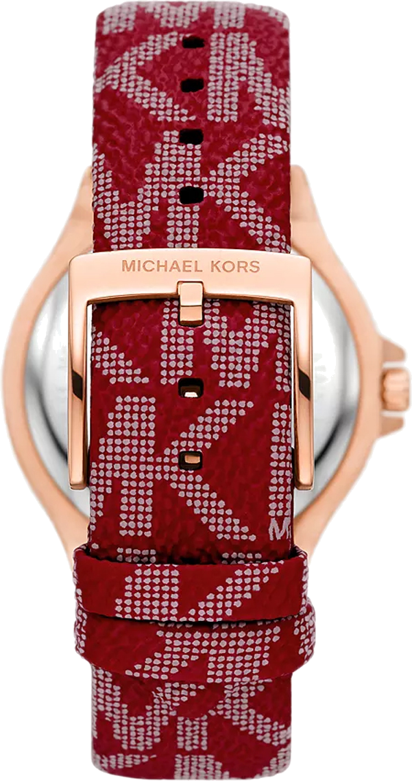  Shop Authentic Michael Kors Lennox Three Hand Silver Dial Red Leather Strap Watch For Women - MK7308 - Luxxuri