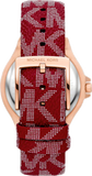  Shop Authentic Michael Kors Lennox Three Hand Silver Dial Red Leather Strap Watch For Women - MK7308 - Luxxuri