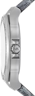  Shop Authentic Michael Kors Lennox Quartz Black Dial Grey Leather Strap Watch For Women - MK7309 - Luxxuri