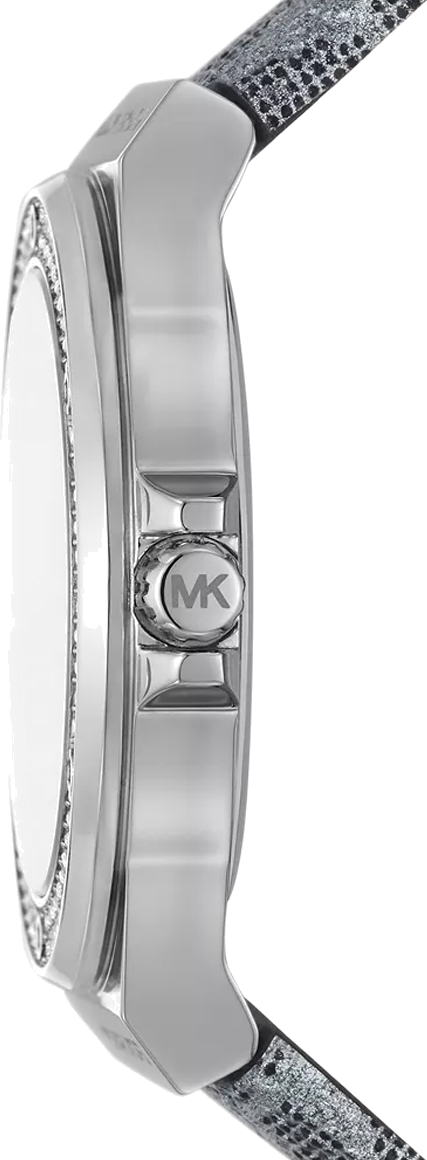  Shop Authentic Michael Kors Lennox Quartz Black Dial Grey Leather Strap Watch For Women - MK7309 - Luxxuri
