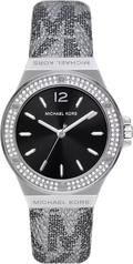  Shop Authentic Michael Kors Lennox Quartz Black Dial Grey Leather Strap Watch For Women - MK7309 - Luxxuri