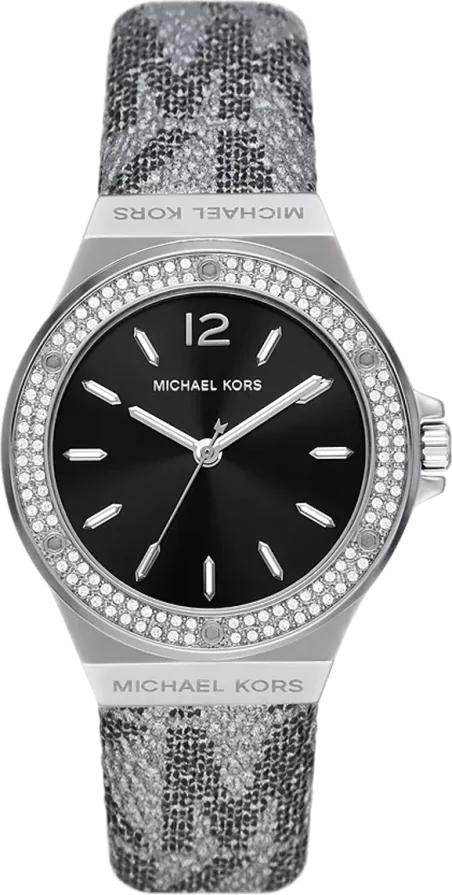  Shop Authentic Michael Kors Lennox Quartz Black Dial Grey Leather Strap Watch For Women - MK7309 - Luxxuri