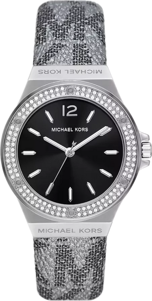  Shop Authentic Michael Kors Lennox Quartz Black Dial Grey Leather Strap Watch For Women - MK7309 - Luxxuri