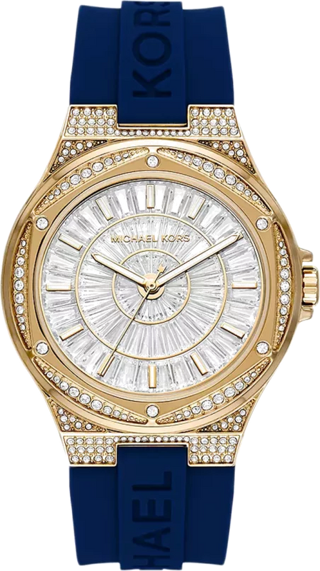  Shop Authentic Michael Kors Lennox Three Hand White Dial Blue Silicone Strap Watch For Women - MK7333 - Luxxuri