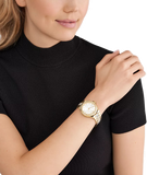  Shop Authentic Michael Kors Lenox Three Hand Silver Dial Gold Steel Strap Watch For Women - MK7361 - Luxxuri