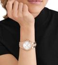  Shop Authentic Michael Kors Lennox Three-Hand Silver Dial Rose Gold Steel Strap Watch For Women - MK7362 - Luxxuri