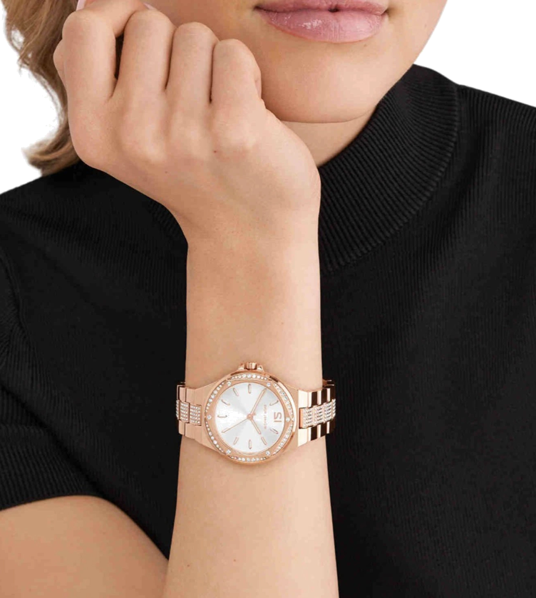  Shop Authentic Michael Kors Lennox Three-Hand Silver Dial Rose Gold Steel Strap Watch For Women - MK7362 - Luxxuri