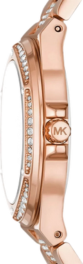  Shop Authentic Michael Kors Lennox Three-Hand Silver Dial Rose Gold Steel Strap Watch For Women - MK7362 - Luxxuri