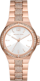  Shop Authentic Michael Kors Lennox Three-Hand Silver Dial Rose Gold Steel Strap Watch For Women - MK7362 - Luxxuri