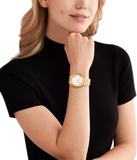  Shop Authentic Michael Kors Lennox Three Hand Silver Dial Gold Steel Strap Watch For Women - MK7391 - Luxxuri