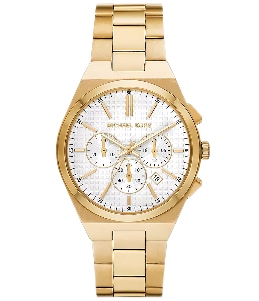 Shop Authentic Michael Kors Lennox Chronograph White Dial Gold Steel Strap Watch For Men - MK9120 - Luxxuri