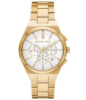  Shop Authentic Michael Kors Lennox Chronograph White Dial Gold Steel Strap Watch For Men - MK9120 - Luxxuri