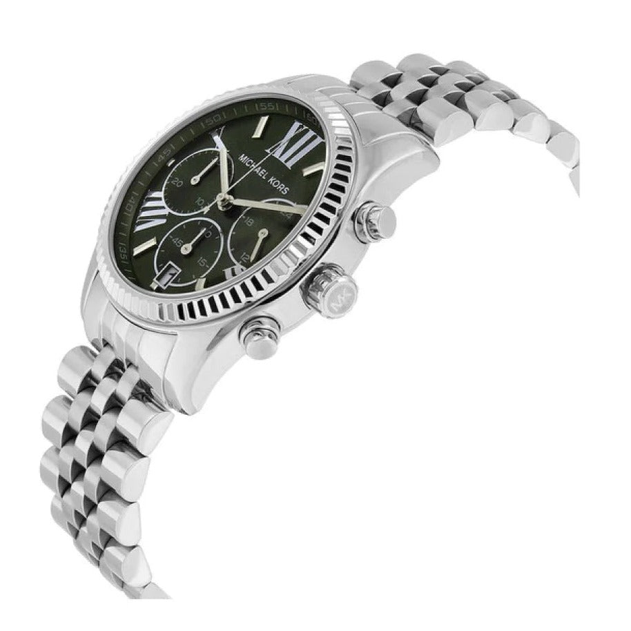  Shop Authentic Michael Kors Lexington Quartz Green Dial Silver Steel Strap Watch For Women - MK6222 - Luxxuri