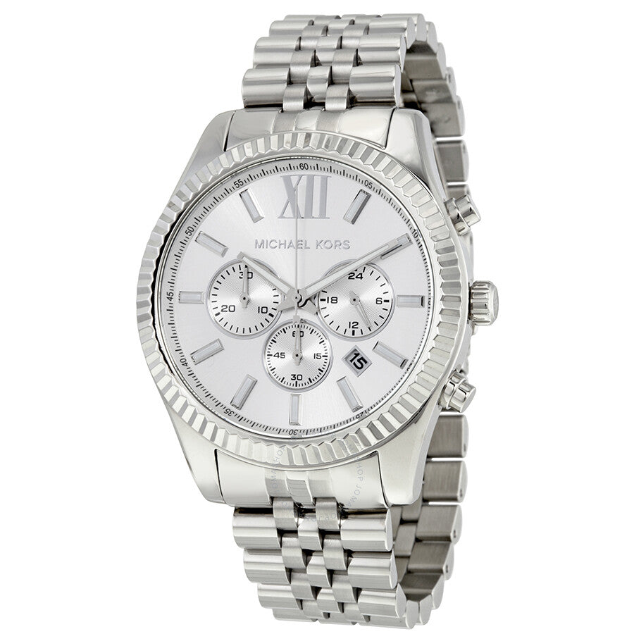  Shop Authentic Michael Kors Lexington Silver Dial Silver Steel Strap Watch for Men - MK8405 - Luxxuri