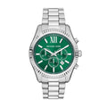  Shop Authentic Michael Kors Lexington Chronograph Green Dial Silver Steel Strap Watch for Women - MK9152 - Luxxuri