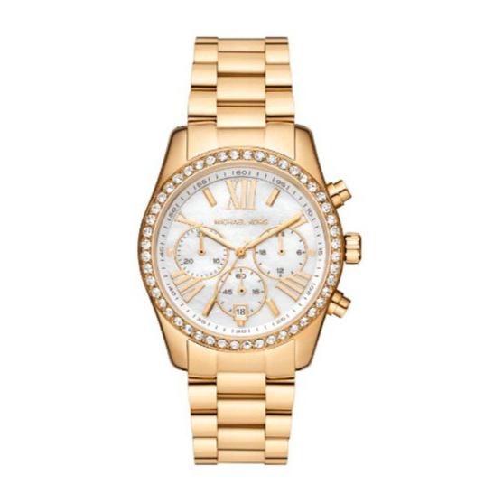  Shop Authentic Michael Kors Lexington Mother of Pearl White Dial Gold Steel Strap Watch For Women - MK7241 - Luxxuri