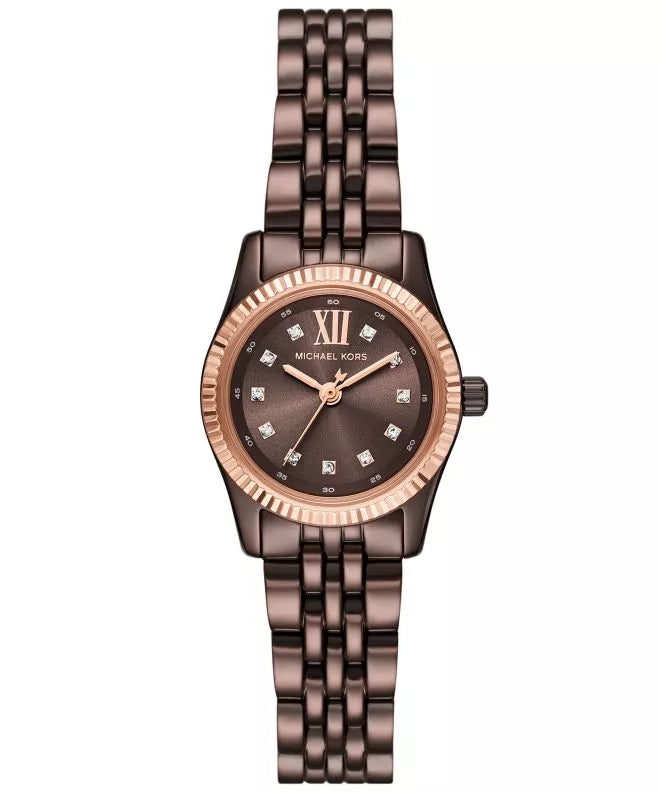  Shop Authentic Michael Kors Lexington Three-Hand Brown Dial Brown Steel Strap Watch for Women - MK4844 - Luxxuri