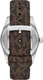 Shop Authentic Michael Kors Lexington Silver Dial Brown Leather Strap Watch For Women - MK4745 - Luxxuri