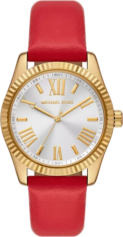  Shop Authentic Michael Kors Lexington Three Hand Red Dial Red Leather Strap Watch For Women - MK4747 - Luxxuri
