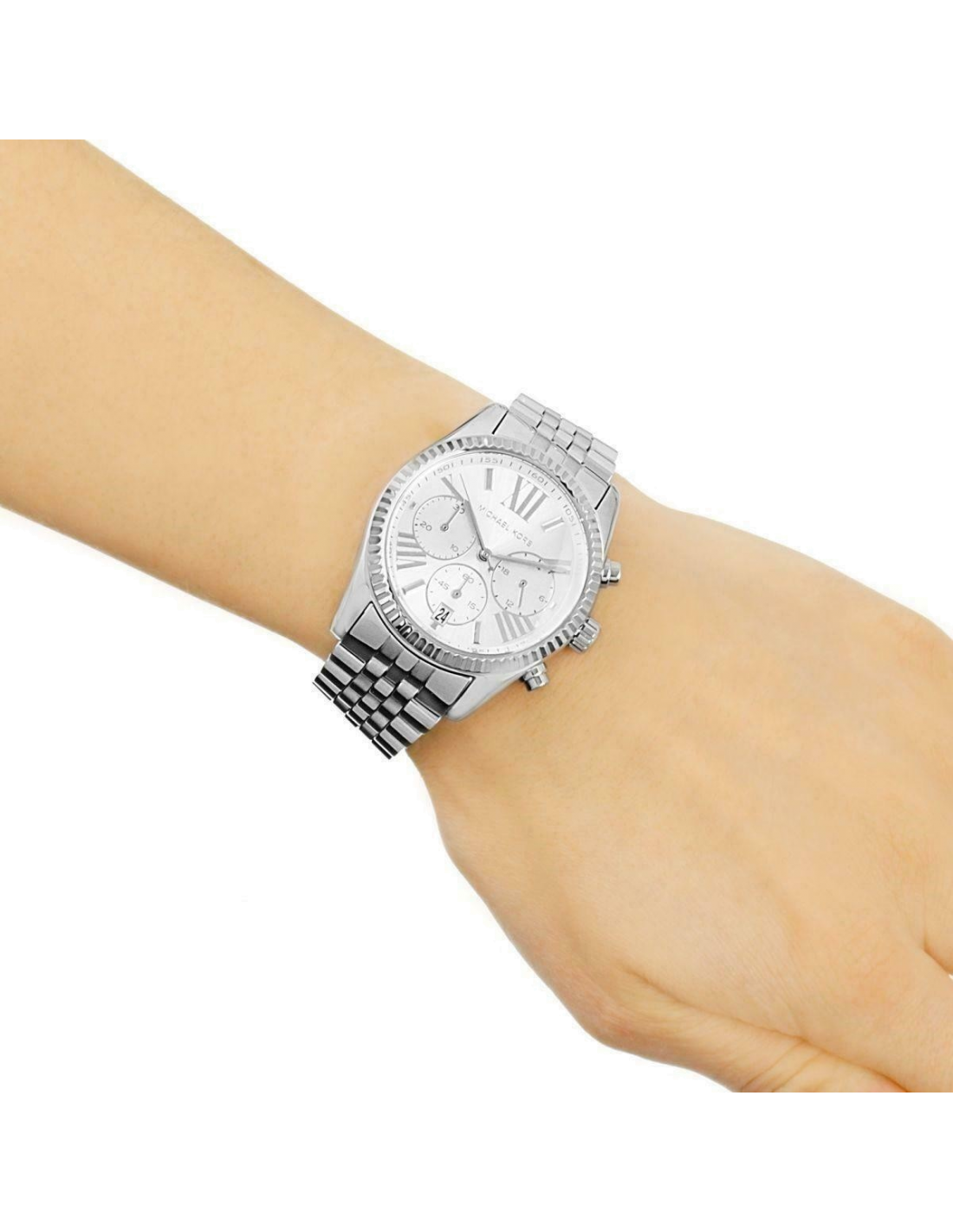  Shop Authentic Michael Kors Lexington Silver Dial Silver Steel Strap Watch for Women - MK5555 - Luxxuri