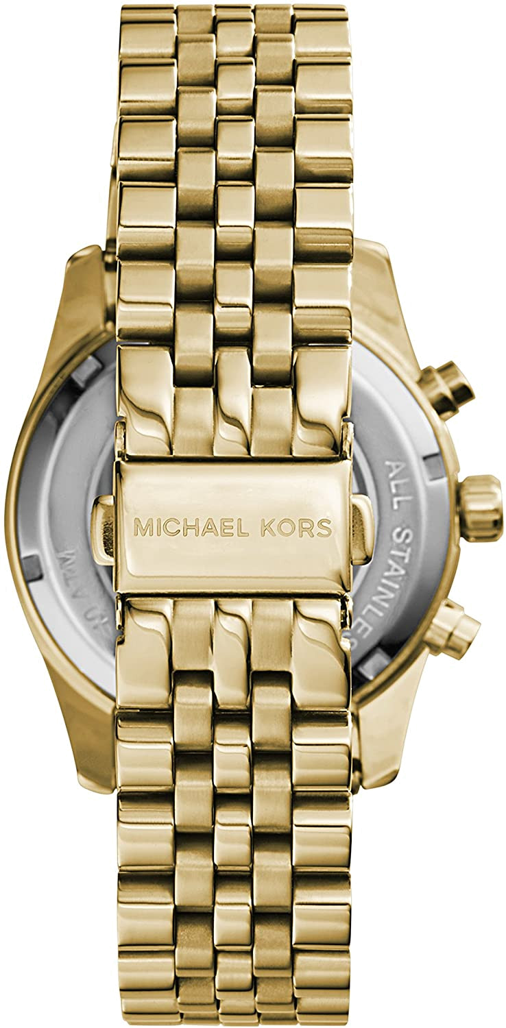  Shop Authentic Michael Kors Lexington Chronograph Gold Dial Gold Steel Strap Watch for Women - MK5556 - Luxxuri