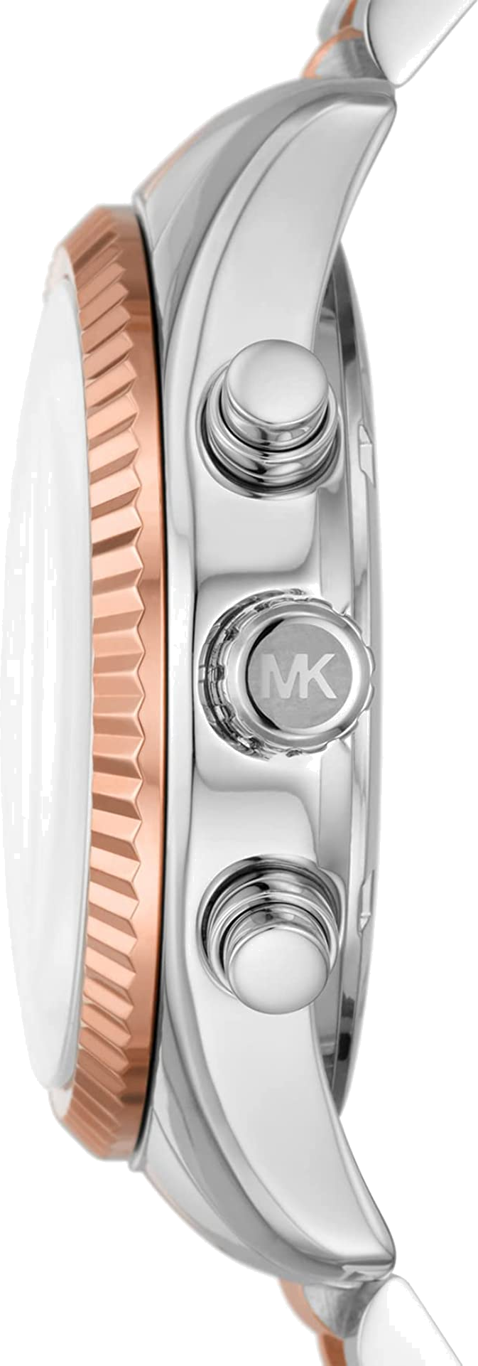 Michael Kors Lexington Chronograph Rose Gold Dial Two Tone Steel Strap Watch For Women - MK7219