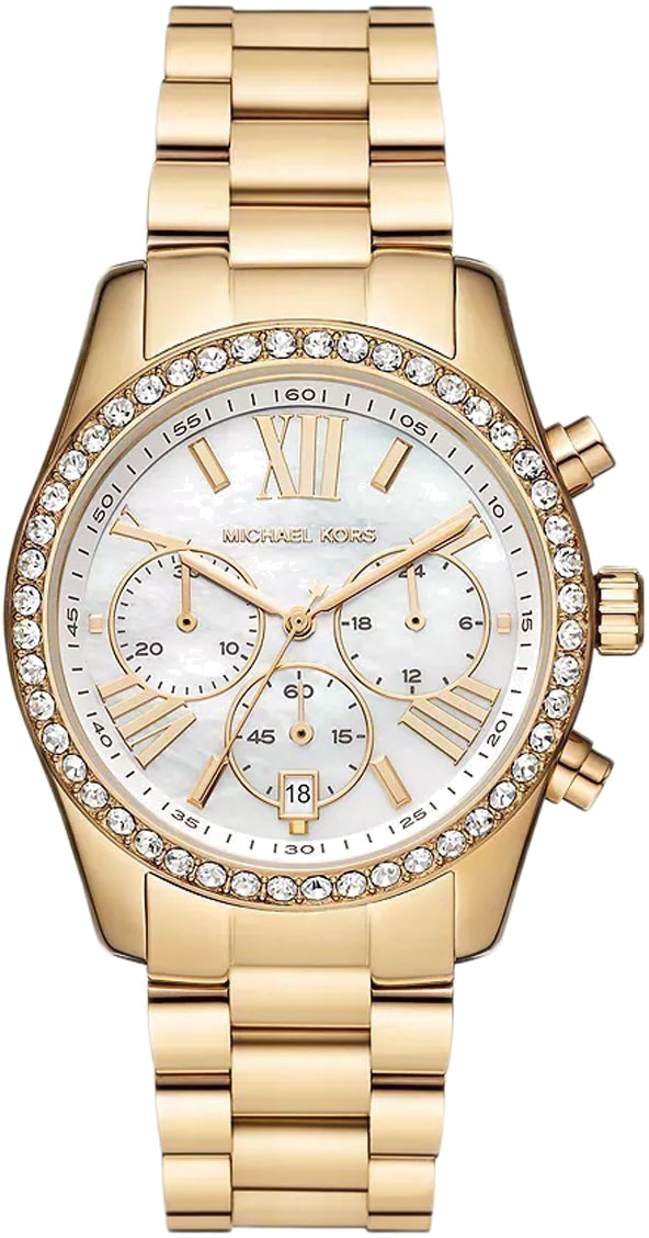 Shop Authentic Michael Kors Lexington Mother of Pearl White Dial Gold Steel Strap Watch For Women - MK7241 - Luxxuri