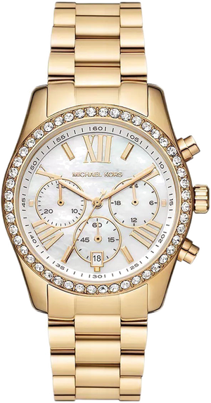  Shop Authentic Michael Kors Lexington Mother of Pearl White Dial Gold Steel Strap Watch For Women - MK7241 - Luxxuri